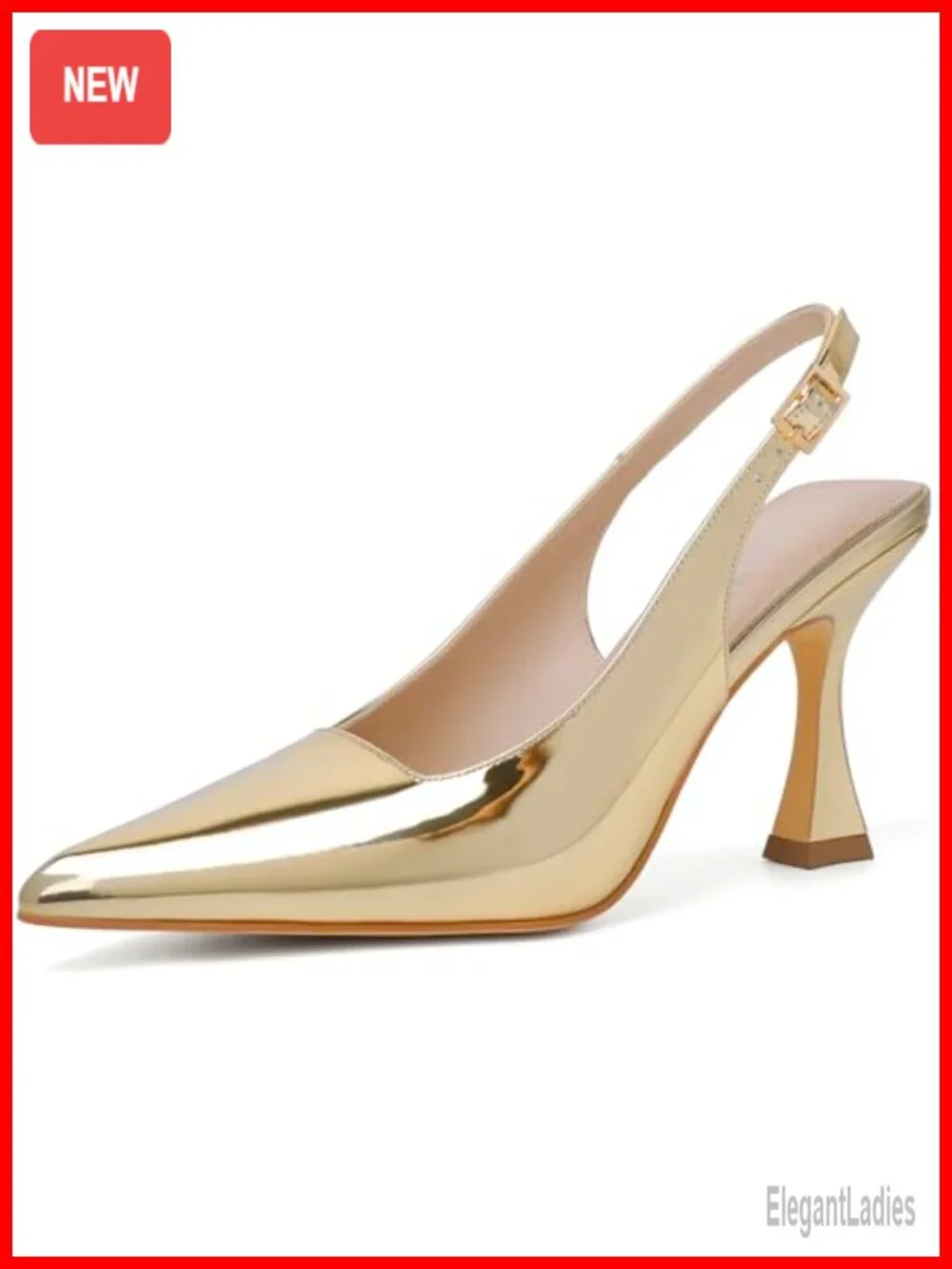 Slingback Kitten Heels Pointy Toe Dressy Pumps for Wedding Party Prom